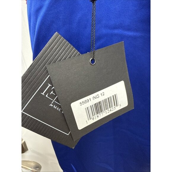 Mac Duggal Size 12 Blue 55691 Rhinestone Strap Satin Mini Cocktail Dress New - Picture 10 of 10